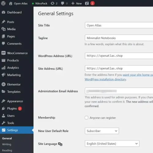 adjust general settings